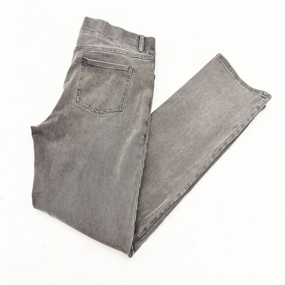 Betabrand Gray Wash Wide Leg Jegging Stretch Denim Jeans Slide On Size Medium - Picture 8 of 8